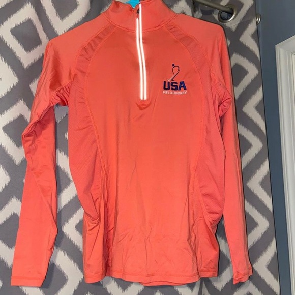 usa field hockey pullover/quarter zip — salmon - Picture 1 of 2